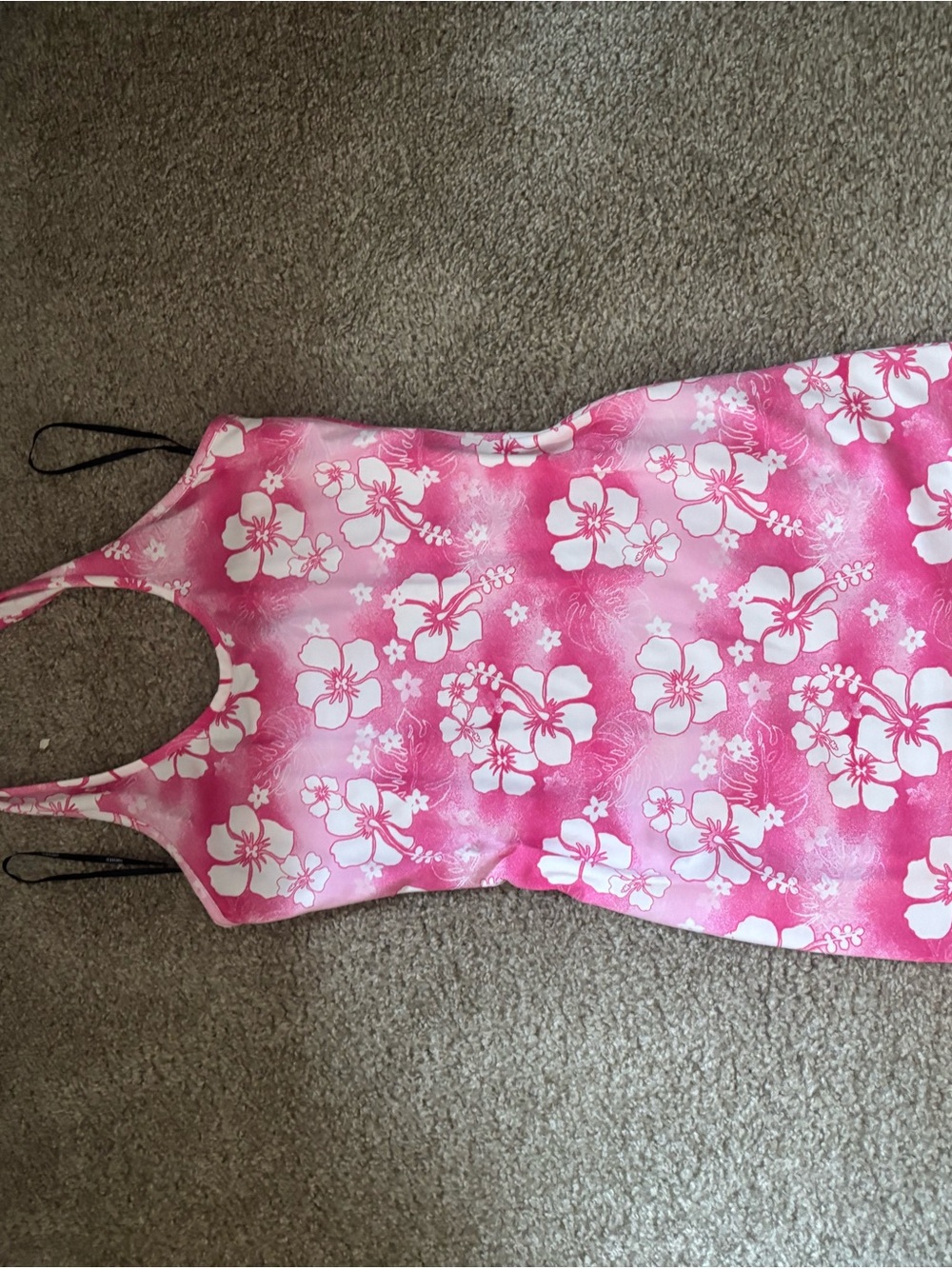 Forever 21 Pink and White Floral Halter Dress